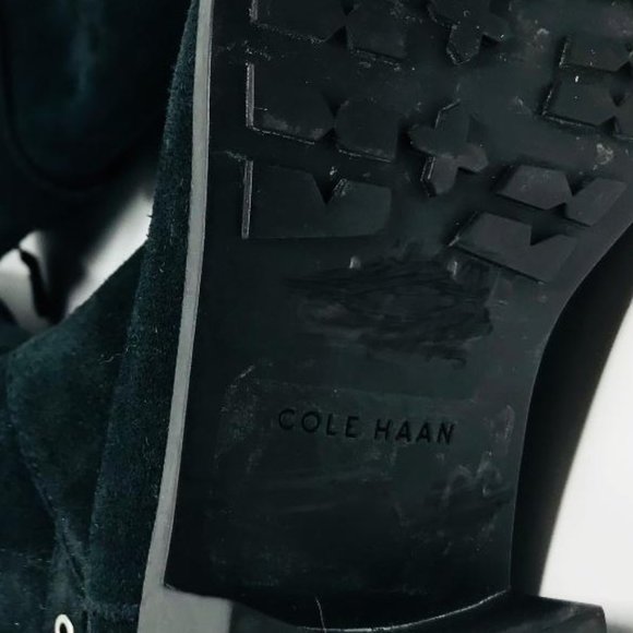 Cole Haan Black Buckle Detail Suede Boots - Picture 5 of 8